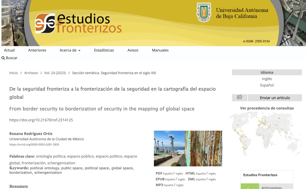 De la seguridad fronteriza a la fronterización de la seguridad en la cartografía del espacio&nbsp;global